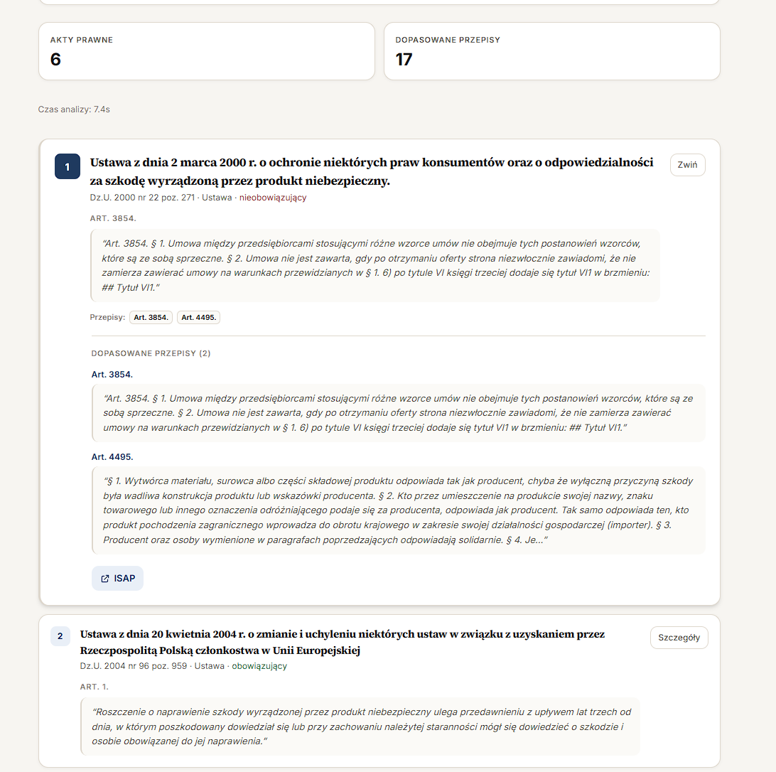 Wyniki wyszukiwania aktów prawnych