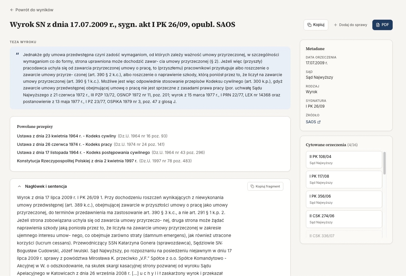 Szczegóły orzeczenia I PK 26/09